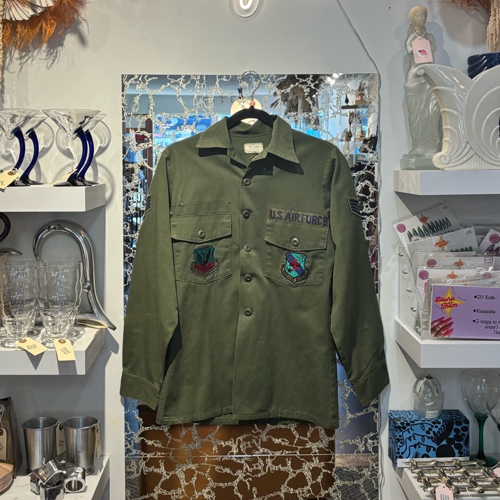 Vintage Olive Green Military Jacket